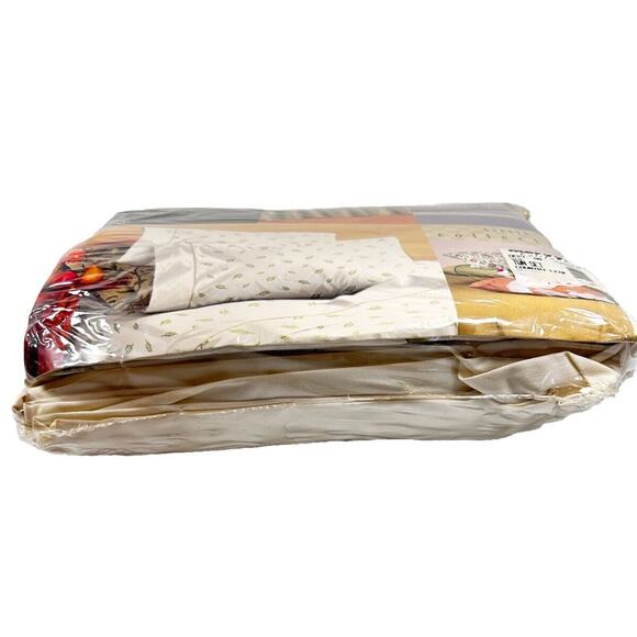 NEW Twin Sheet Set CARESS COLLECTION Country Leaf NOS Made USA Vintage - Picture 5 of 9